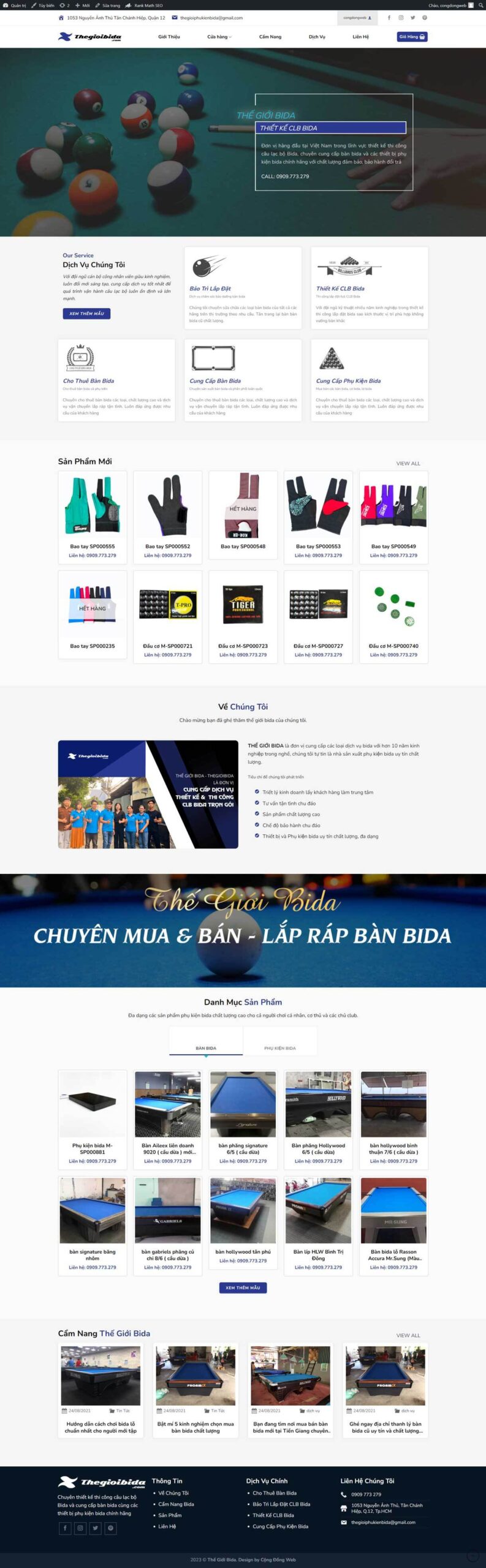 Thiết kế website bida